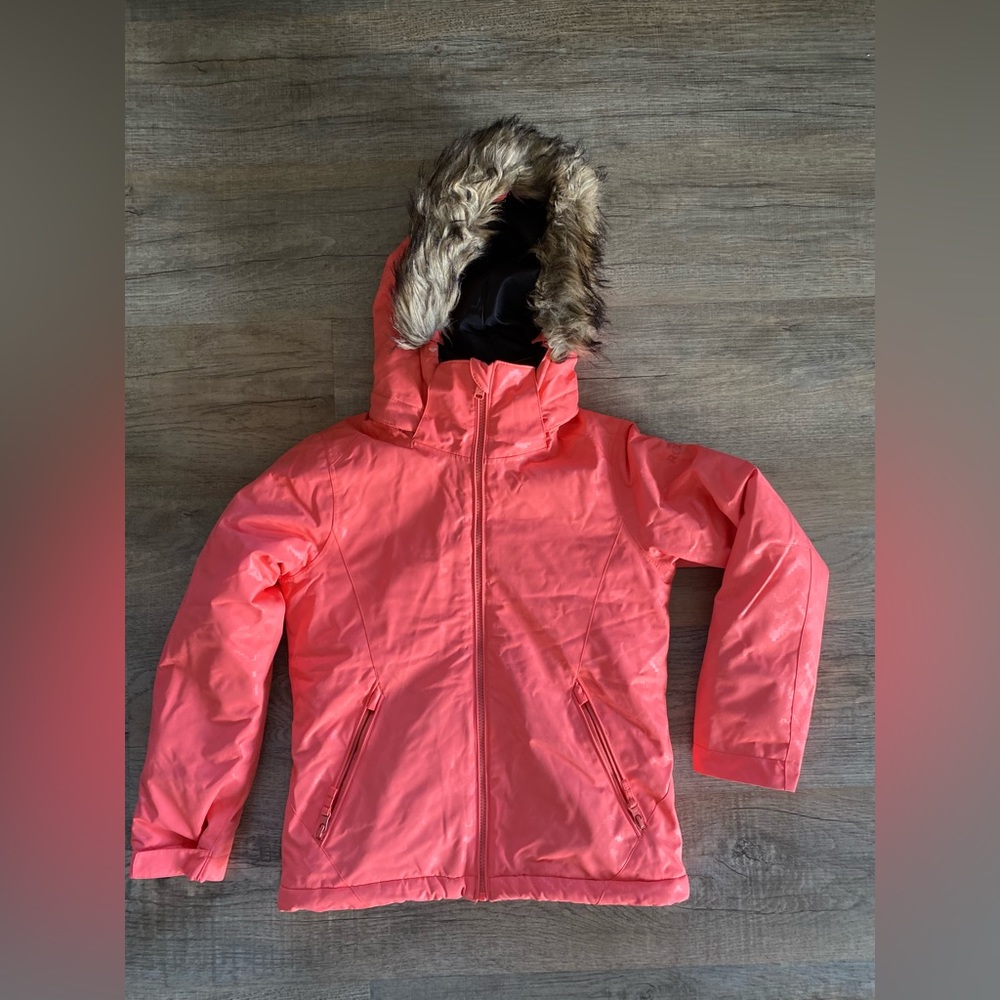 Like New (worn 6 days only) Roxy Girls 10/M American pie snow jacket in coral